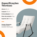 Ver imagem 7 de Poltrona de Balanço Lazy Cinza com 3 Níveis de Regulagem e Trava de Segurança Off White