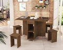 Ver imagem 1 de Conjunto de Mesa Dobrável Jdy Castanha - Marrom