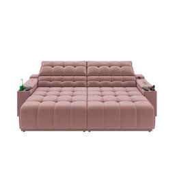 Sofá Connect Premium 2,00m Assento Retrátil/reclinável com Porta Copos e Entrada Usb Suede Nude - 4