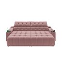 Ver imagem 4 de Sofá Connect Premium 2,00m Assento Retrátil/reclinável com Porta Copos e Entrada Usb Suede Nude