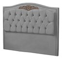 Ver imagem 2 de Cabeceira Kate Estofada para Cama Box de Casal 1,40 Veludo Cinza Claro Bz Home Decor
