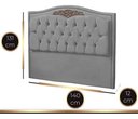 Ver imagem 4 de Cabeceira Kate Estofada para Cama Box de Casal 1,40 Veludo Cinza Claro Bz Home Decor