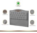 Ver imagem 5 de Cabeceira Kate Estofada para Cama Box de Casal 1,40 Veludo Cinza Claro Bz Home Decor