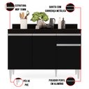 Ver imagem 5 de Kit Armário Aéreo e Balcão de Cozinha Lavanderia Lucy com Tampo Preto 120 cm - D’Rossi