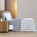 Ver imagem 2 de Edredom Cobertor Daily Super King Malha Listrado Dupla Face Fio Penteado - Cinza