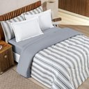 Ver imagem 1 de Edredom Cobertor Daily Super King Malha Listrado Dupla Face Fio Penteado - Cinza