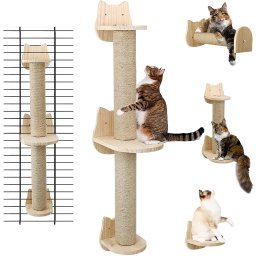 Arranhador de Parede com Prateleira para Gatos - 1