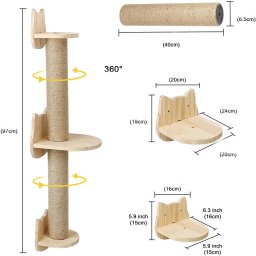Arranhador de Parede com Prateleira para Gatos - 2