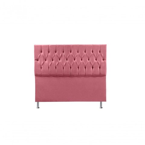 Cabeceira Casal 1,95m Madrid Suede Rosa Dal Poz Estofados