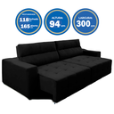 Ver imagem 3 de Sofá Top Lubeck 3 Lugares 3 metros Retrátil e Reclinável Suede Preto – Sofá na Web