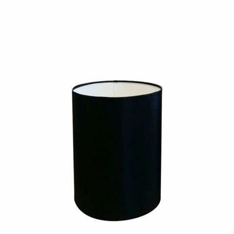 Cúpula Abajur e Luminária em Tecido Cilíndrica Vivare Cp-7003 Ø15x20cm - Bocal Nacional - Preto