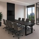 Ver imagem 1 de Mesa de Reunião Retangular F5 Office Industrial MDF 250cm Preto