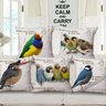 Kit 5 Capa Almofada Linho Algodão Little Birds 43 x 43 cm - 1
