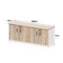 Ver imagem 2 de Armário Baixo Escritório 4 Portas 2,0m com 2 Prateleiras e Chave 100% MDF F5 Office Cor:Macadâmia