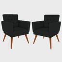 Ver imagem 1 de kit 2 Poltronas Nina com Capitone - Preto