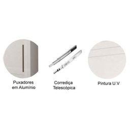 Guarda-Roupa Casal 3 Portas de Correr com Espelho Vitória Panan Branco - 10