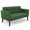 Ver imagem 1 de Sofá Namoradeira Base Madeira Preto Ana Suede Verde - Ibiza