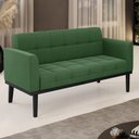Ver imagem 2 de Sofá Namoradeira Base Madeira Preto Ana Suede Verde - Ibiza