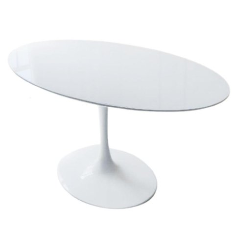 Mesa de Jantar Redonda 60 Cm + Vidro Temperado Branco