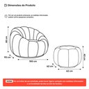 Ver imagem 4 de Poltrona Decorativa Concha Giratória com Puff Estilo Abóbora Shell Veludo Bege - Abmaza