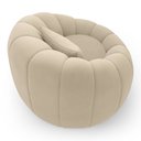 Ver imagem 5 de Poltrona Decorativa Concha Giratória com Puff Estilo Abóbora Shell Veludo Bege - Abmaza