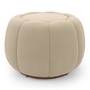 Ver mais imagens de Poltrona Decorativa Concha Giratória com Puff Estilo Abóbora Shell Veludo Bege - Abmaza