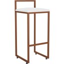 Ver imagem 3 de Kit 02 Banquetas Alta Para Cozinha Sala De Jantar Hanna L02 Bronze Corano Branco - Lyam Decor