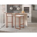 Ver imagem 2 de Kit 02 Banquetas Alta Para Cozinha Sala De Jantar Hanna L02 Bronze Corano Branco - Lyam Decor