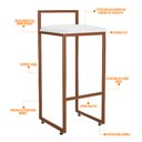 Ver imagem 4 de Kit 02 Banquetas Alta Para Cozinha Sala De Jantar Hanna L02 Bronze Corano Branco - Lyam Decor