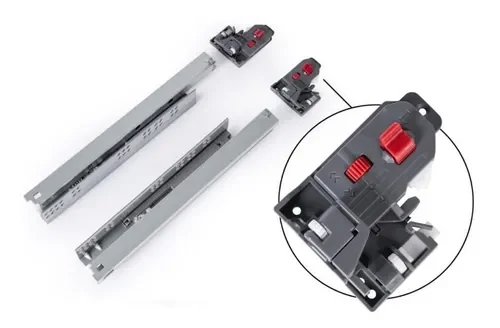 Corrediça Oculta Extração Total AROS 400 Mm Com amortecimento e Garra 3D - 10