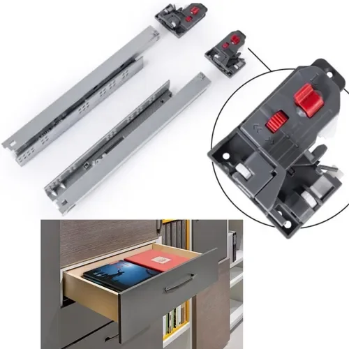 Corrediça Oculta Extração Total AROS 400 Mm Com amortecimento e Garra 3D - 9