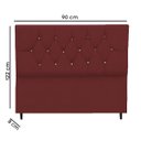 Ver imagem 3 de Cabeceira Cama Box Solteiro 90 Cm Geovana Suede:bordô