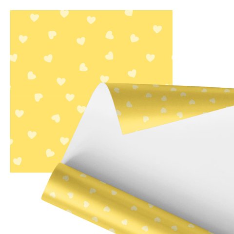 Papel de Parede Adesivo Corações Amarelos Minimalista 2,80m