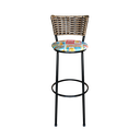 Ver imagem 4 de Jogo 4 Banquetas Alta Para Cozinha Ratan Cappuccino Preta Estofado Cerveja