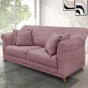 Ver imagem 5 de Sofá Decorativo 220cm 3 Lugares com 4 Almofadas Armstrong Veludo Lilás - Gran Belo