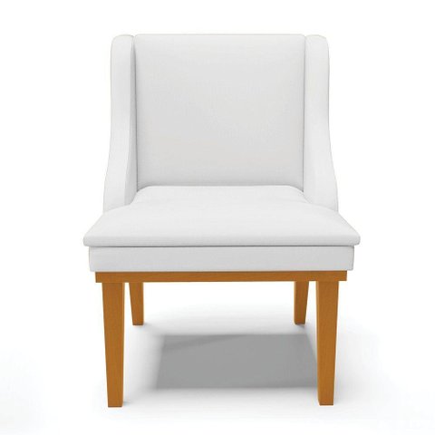 Kit 02 Cadeiras De Jantar Branco Base Madeira Castanho