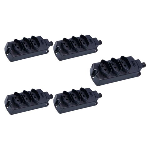 Kit 5 Réguas com 3 Tomadas Margirius Tmu3-320 2p+t 20a Preta Bivolt