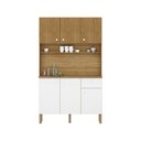 Ver imagem 1 de Armario de Cozinha 6 Portas e 1 Gaveta Rubi Style Kits Paraná Cor:freijo/supremo Ripado