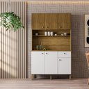 Ver imagem 3 de Armario de Cozinha 6 Portas e 1 Gaveta Rubi Style Kits Paraná Cor:freijo/supremo Ripado