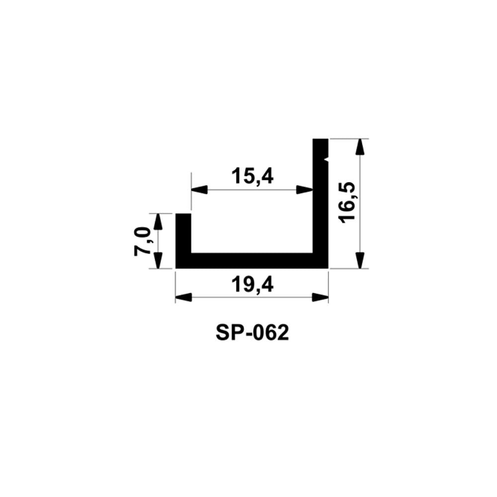 Perfil Arremate Alumínio Sp-062l para 15mm Barra 03 Metros Jateado Fosco Sp Alumínio 01 Unidade - 2