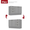 Ver imagem 3 de Armário de Cozinha Compacta para Pia 120 Cm Americana 2 Portas 3 Gavetas 100% Mdf Cinza - Pnr Móveis