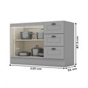Ver imagem 5 de Armário de Cozinha Compacta para Pia 120 Cm Americana 2 Portas 3 Gavetas 100% Mdf Cinza - Pnr Móveis