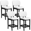 Ver imagem 1 de Kit 04 Banquetas Baixa Bar Cozinha Sala Jantar Fixa Betta L02 Preto Facto Branco - Lyam Decor Banque