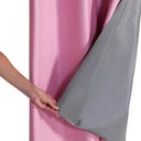 Ver imagem 2 de Cortina Blackout Pvc com Tecido Voil Xadrez 2,80 M X 1,60 M - Rosa