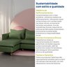 Sofá Modular 2 Lugares com Chaise e Pé Madeira Sôma CabeCasa MadeiraOriginals - 11