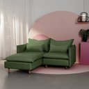 Ver imagem 1 de Sofá Modular 2 Lugares com Chaise e Pé Madeira Sôma CabeCasa MadeiraOriginals