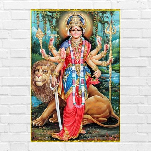 Placa Decorativa Mdf Durga Tamanho 20x27cm Modelo 2