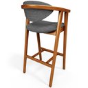 Ver imagem 7 de Banqueta Alta Para Cozinha Bancada Bar Sala de Jantar Fixa Cecília L02 Linho Cinza Escuro - Lyam Dec
