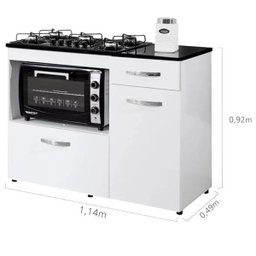 Kit Balcão Ypê Com Forno 48 Litros 110v e Fogão 5 Bocas - 2 Kit Balcão Ypê Com Forno 48 Litros 110v e Fogão 5 Bocas - 2
