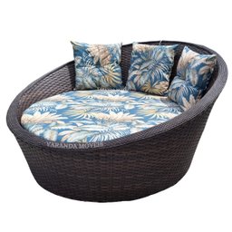Sofá Poltrona Chaise Redonda para Varanda Jardim Área Externa - 1